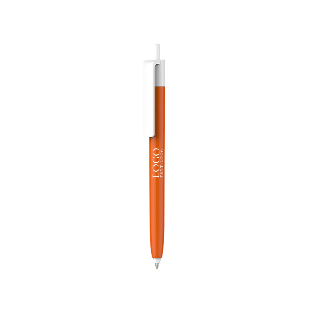 Custom Retractable Economic Cedar Click Pen orange  with logo