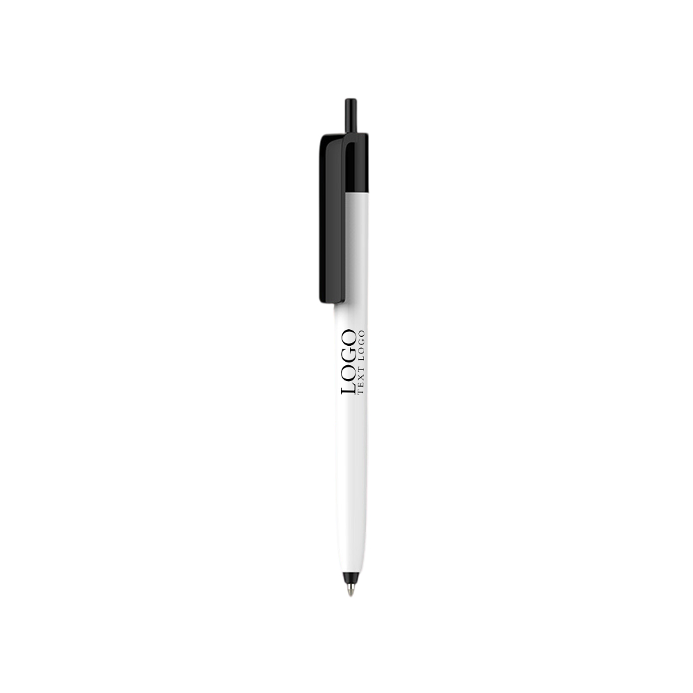 Custom Retractable Plastic Pen black with logo