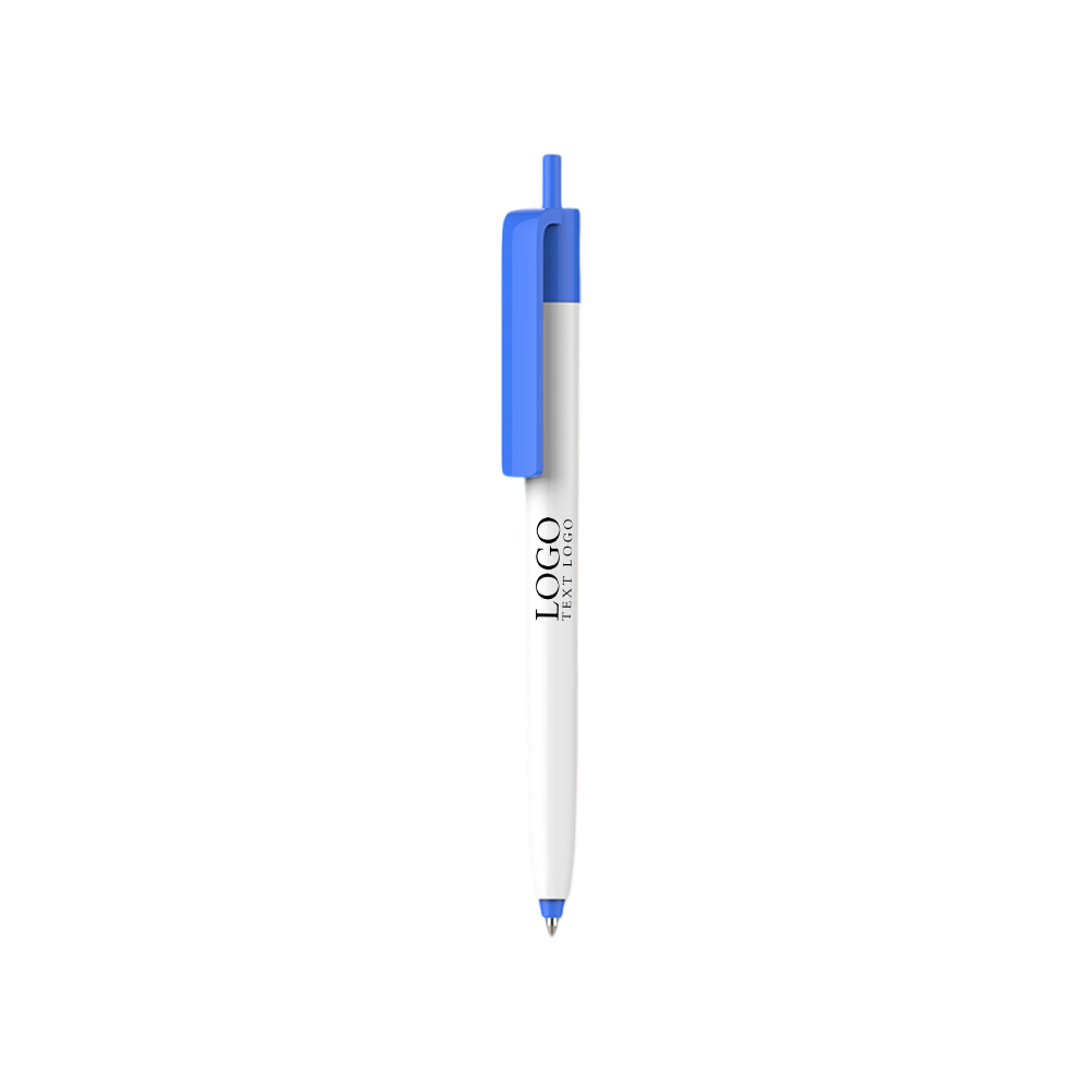 Custom Retractable Plastic Pen blue with logo