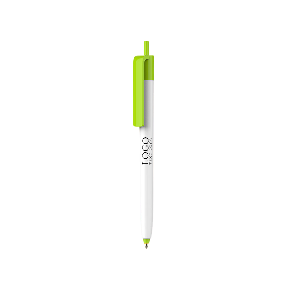Custom Retractable Plastic Pen green with logo