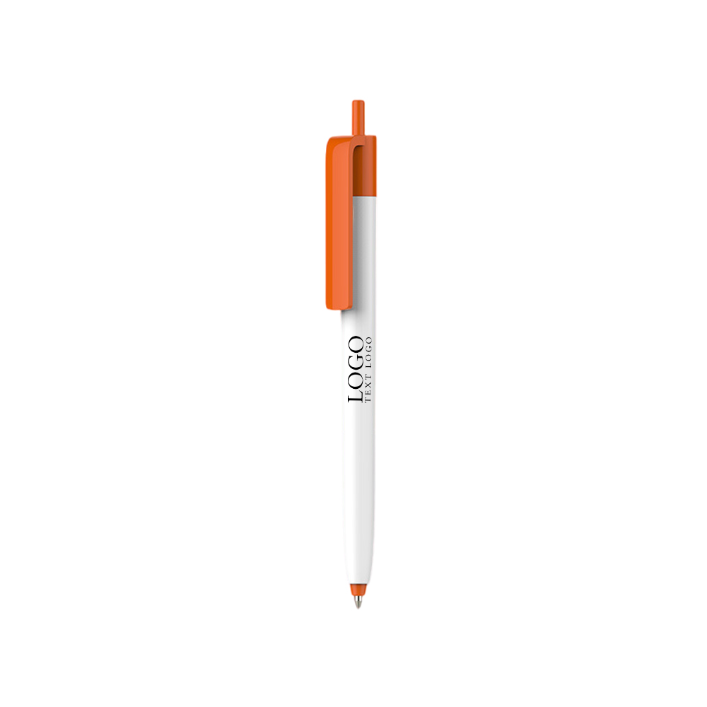 Custom Retractable Plastic Pen orange with logo