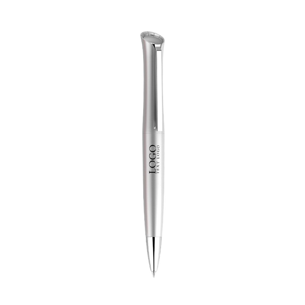 Custom Twist-action Ballpoint Pen silver with logo