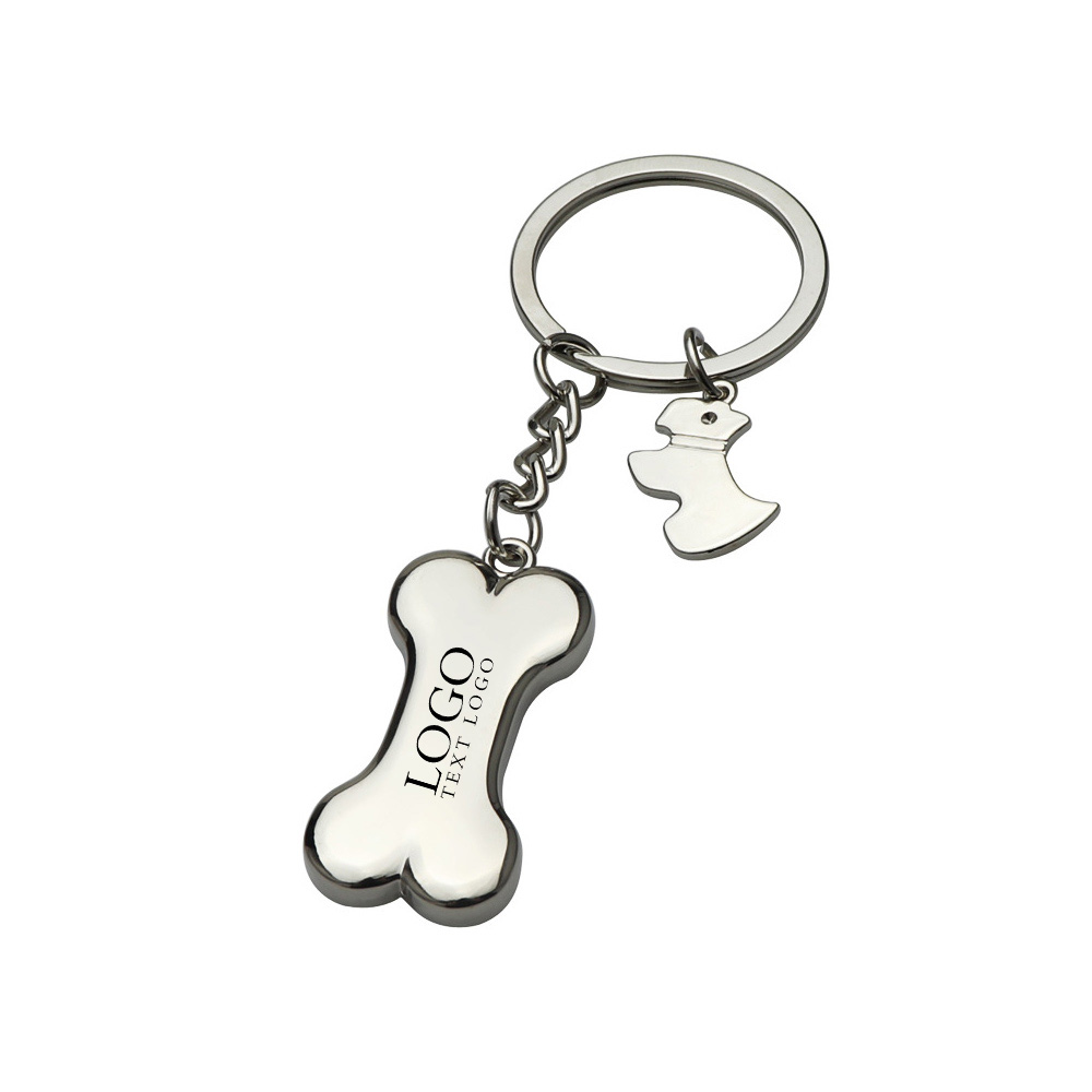 Cute Dog Bone Keychain With Logo