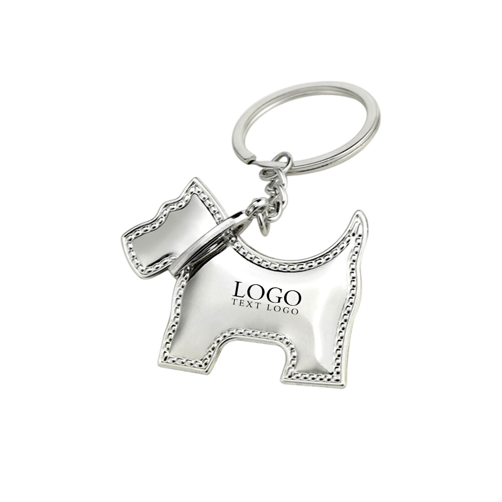 Metal dog keychain with logo
