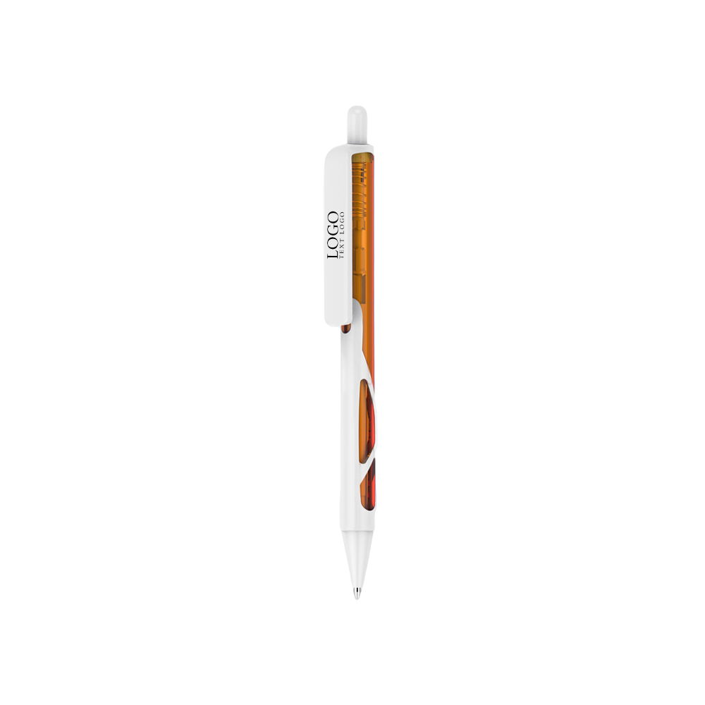 Personalized Plastic Click Action Pen With Your Logo orange with logo