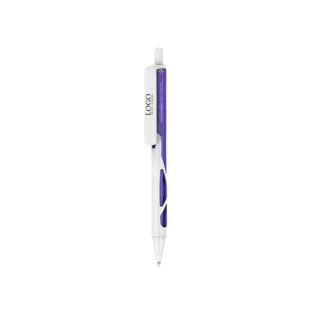 Personalized Plastic Click Action Pen With Your Logo purple with logo