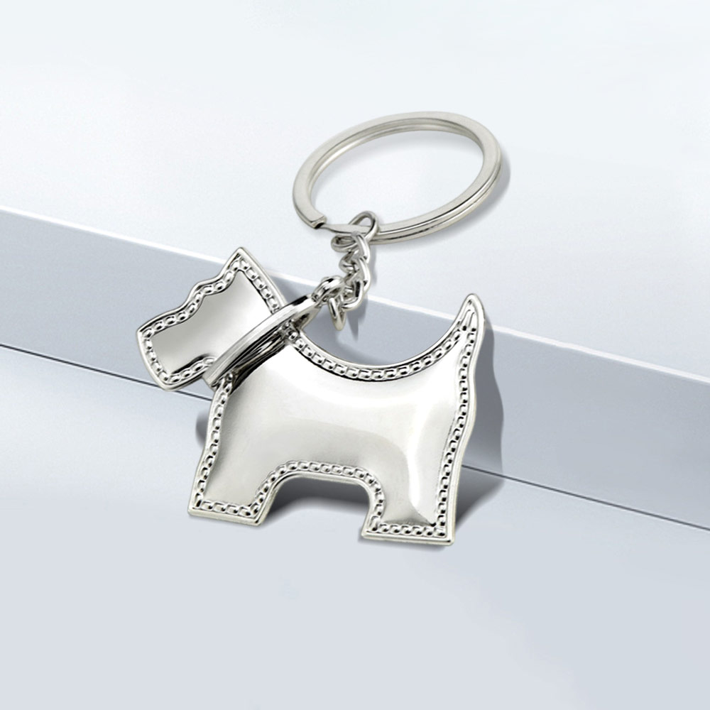 Personalized metal dog keychain