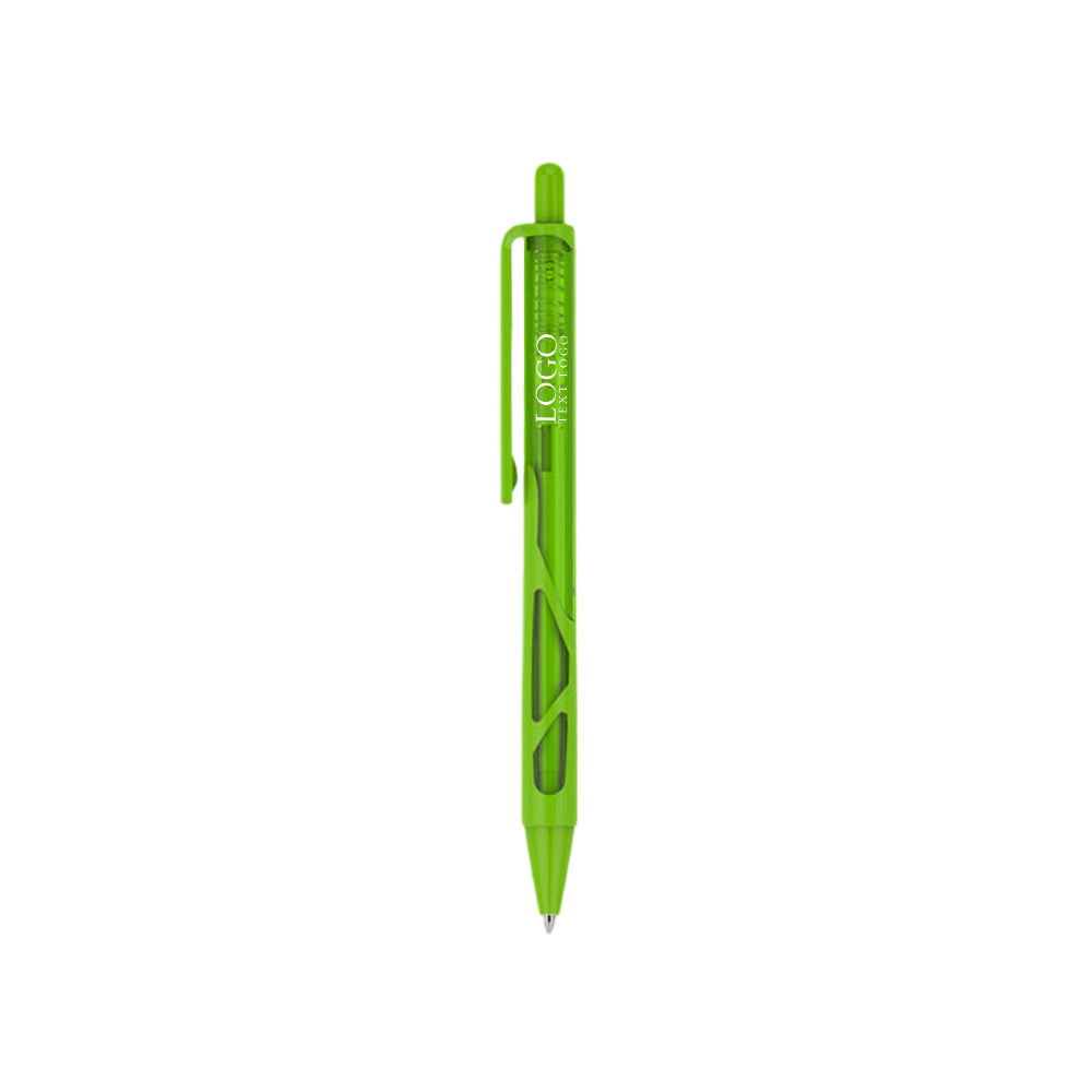 Translucent Screamer Plastic Ballpoint Pen green with logo