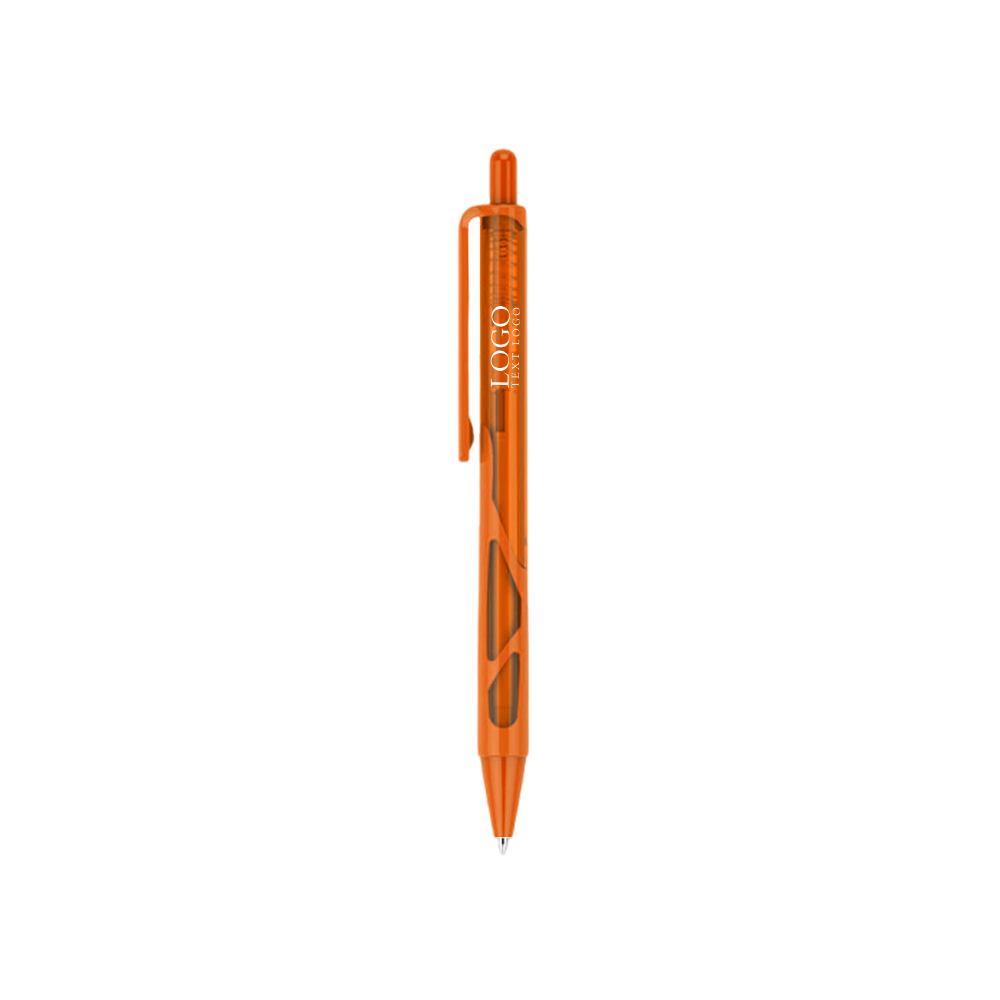 Translucent Screamer Plastic Ballpoint Pen orange with logo