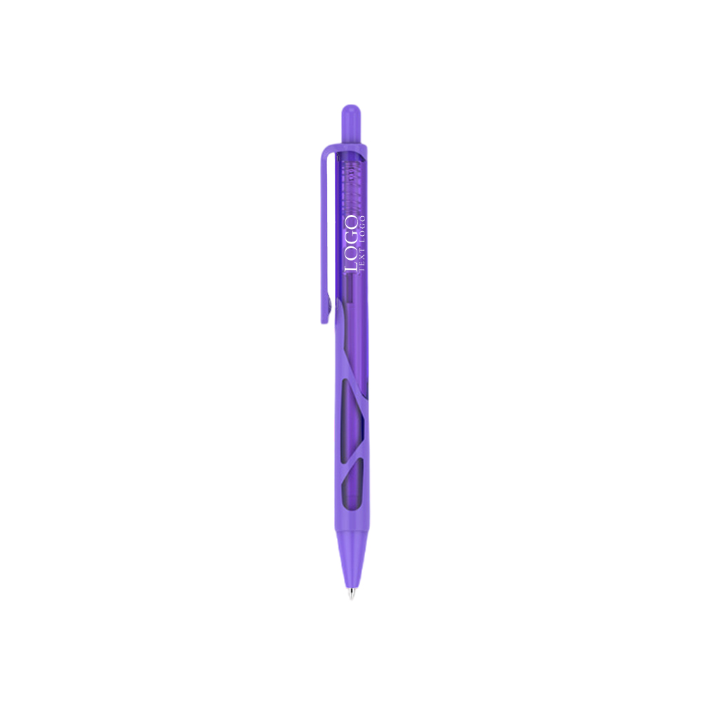 Translucent Screamer Plastic Ballpoint Pen purple with logo