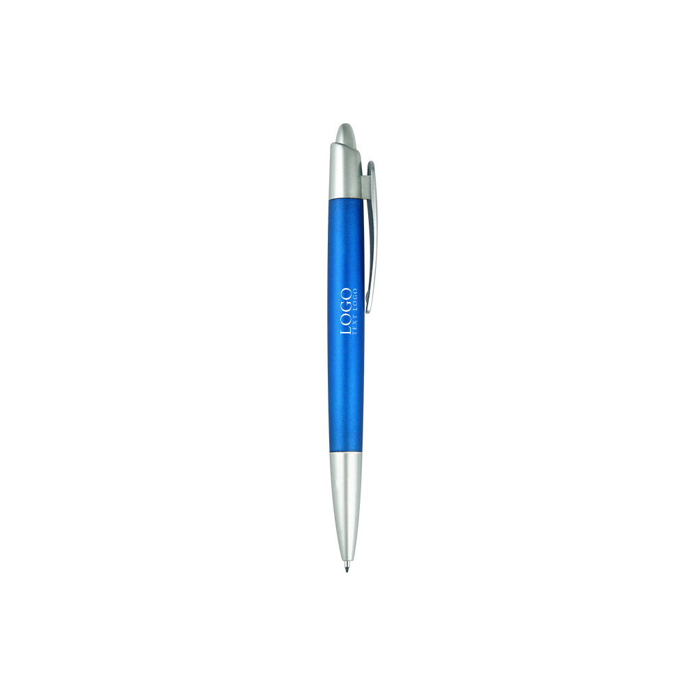 Unique Custom Plastic Click Action Pen blue with logo
