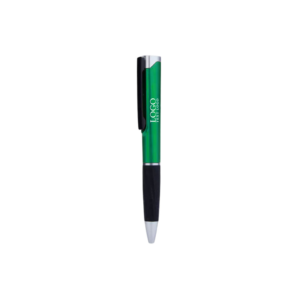 Business Office Twist-action Ballpoint Pen green with logo