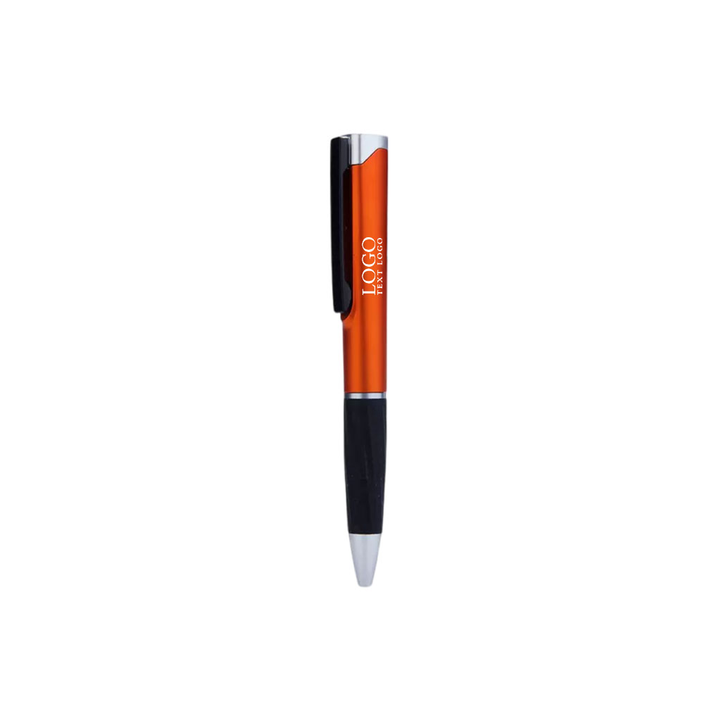 Business Office Twist-action Ballpoint Pen orange with logo
