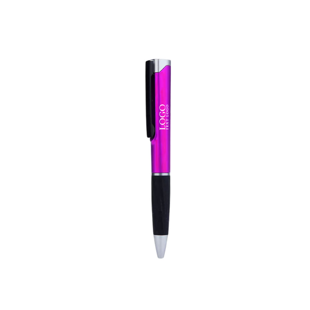 Business Office Twist-action Ballpoint Pen pink with logo