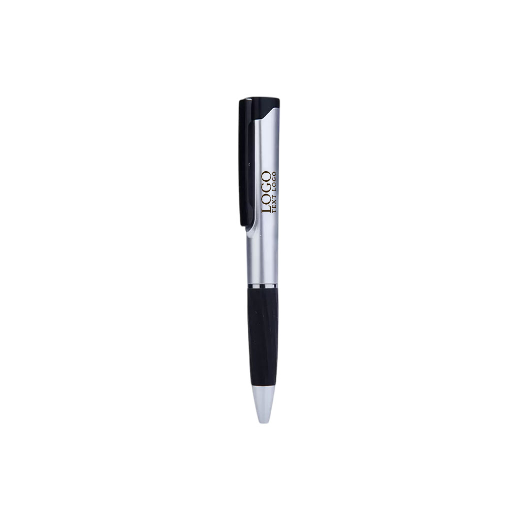 Business Office Twist-action Ballpoint Pen white with logo