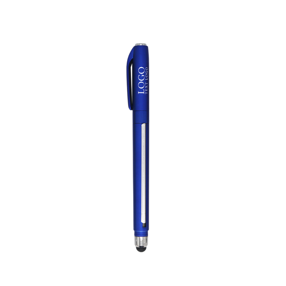 Full Color Custom Banner Pen with Stylus blue with logo