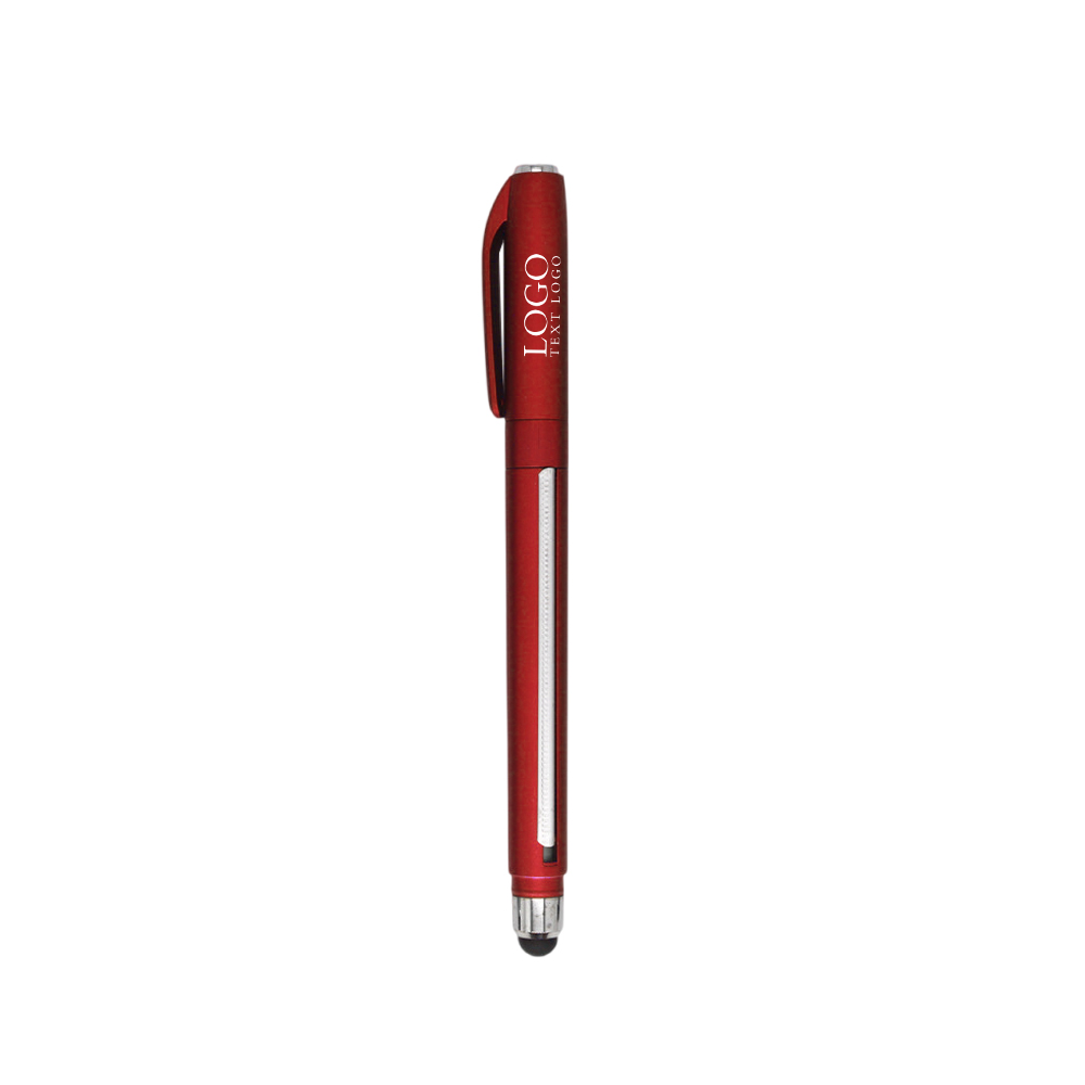 Full Color Custom Banner Pen with Stylus red with logo