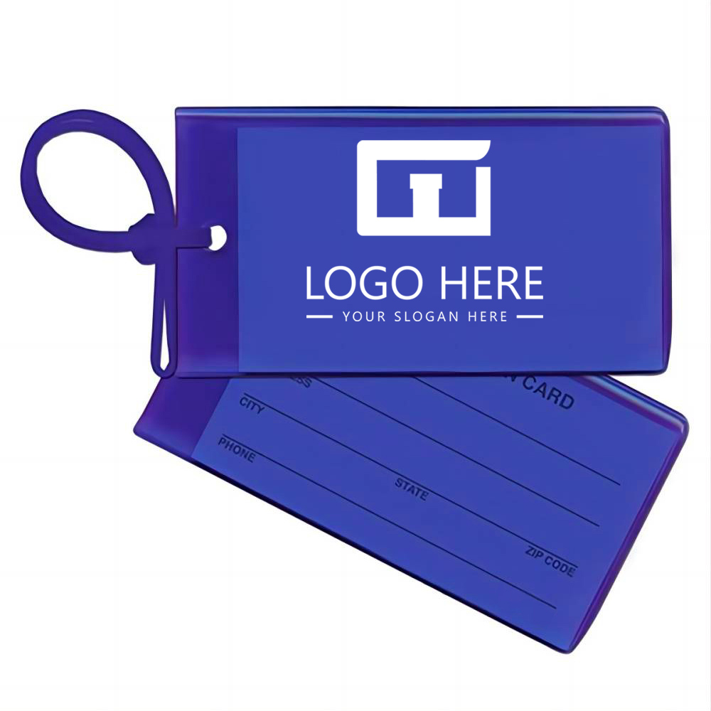 Purple Luggage Tag with Loop Strap With Logo