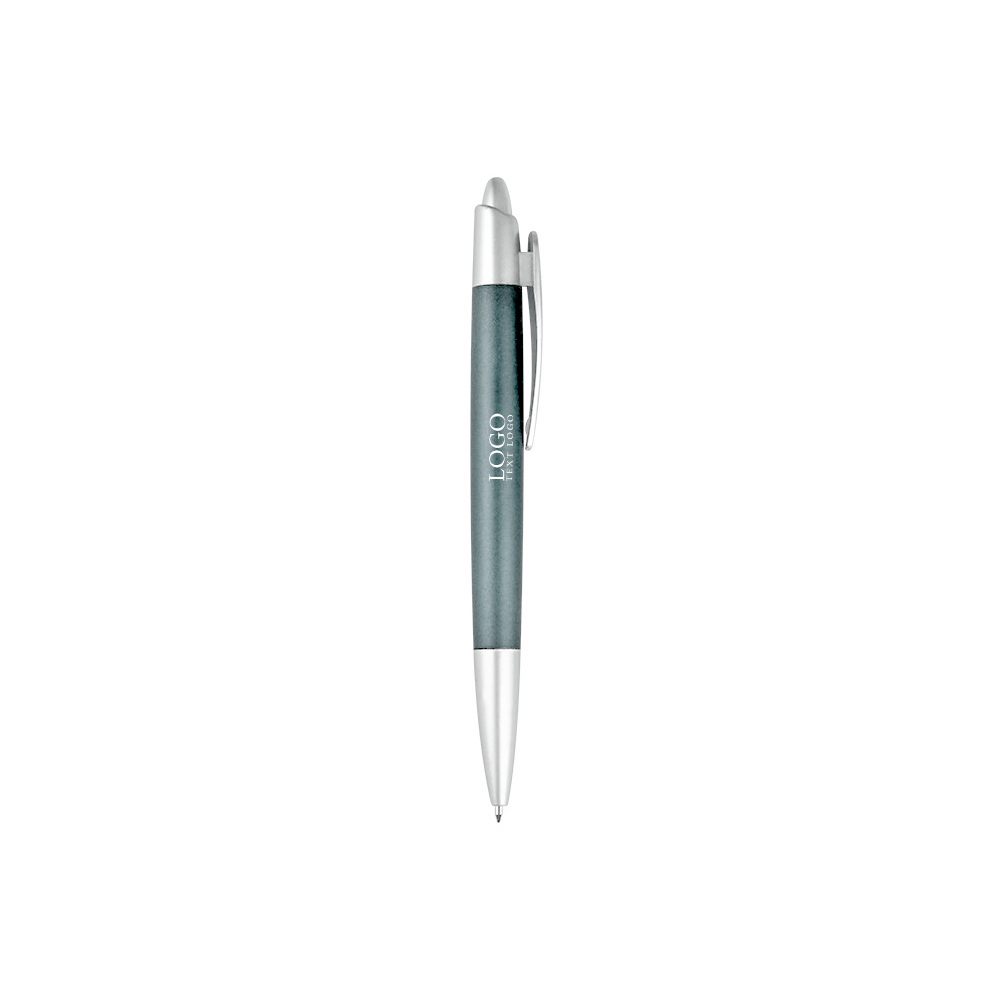 Unique Custom Plastic Click Action Pen gray with logo
