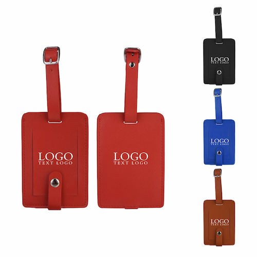 Elegant Leather Luggage Tags with A Classic Buckle Strap
