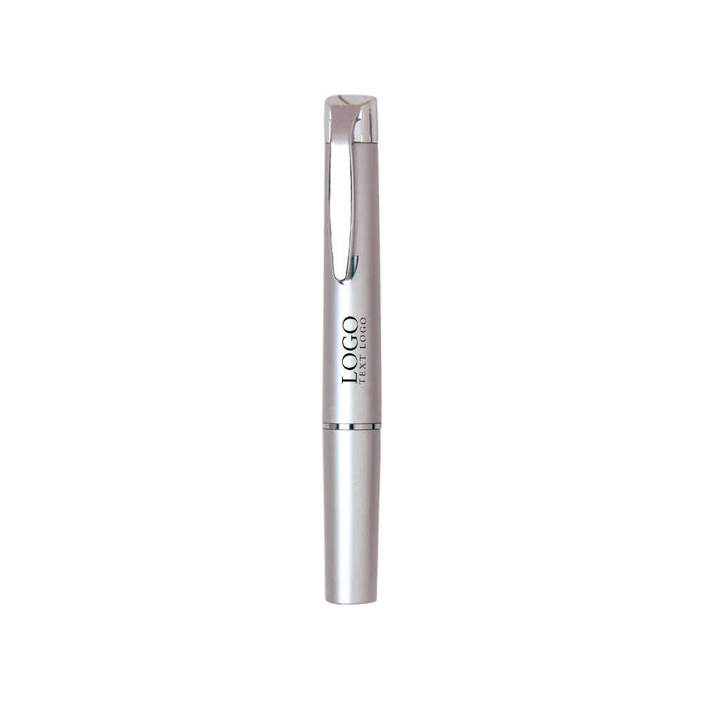 Multi-functional LED Light Pen silver with logo