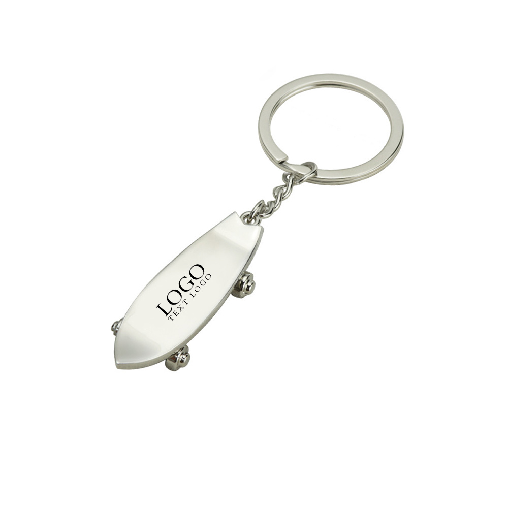 Interesting SkateBoard Keychain silver with logo