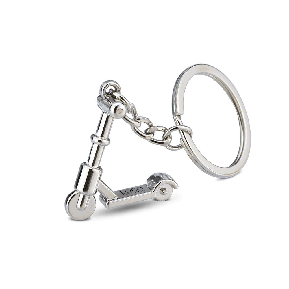 Metal Motorcycle Keychain silver with logo