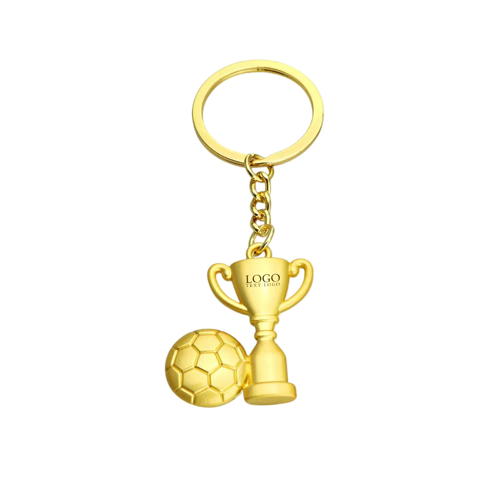 Football Metal Keychain gold with logo