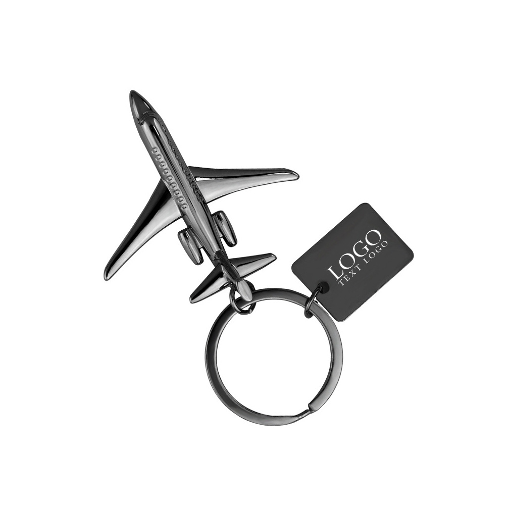 Airplane model keychain black logo