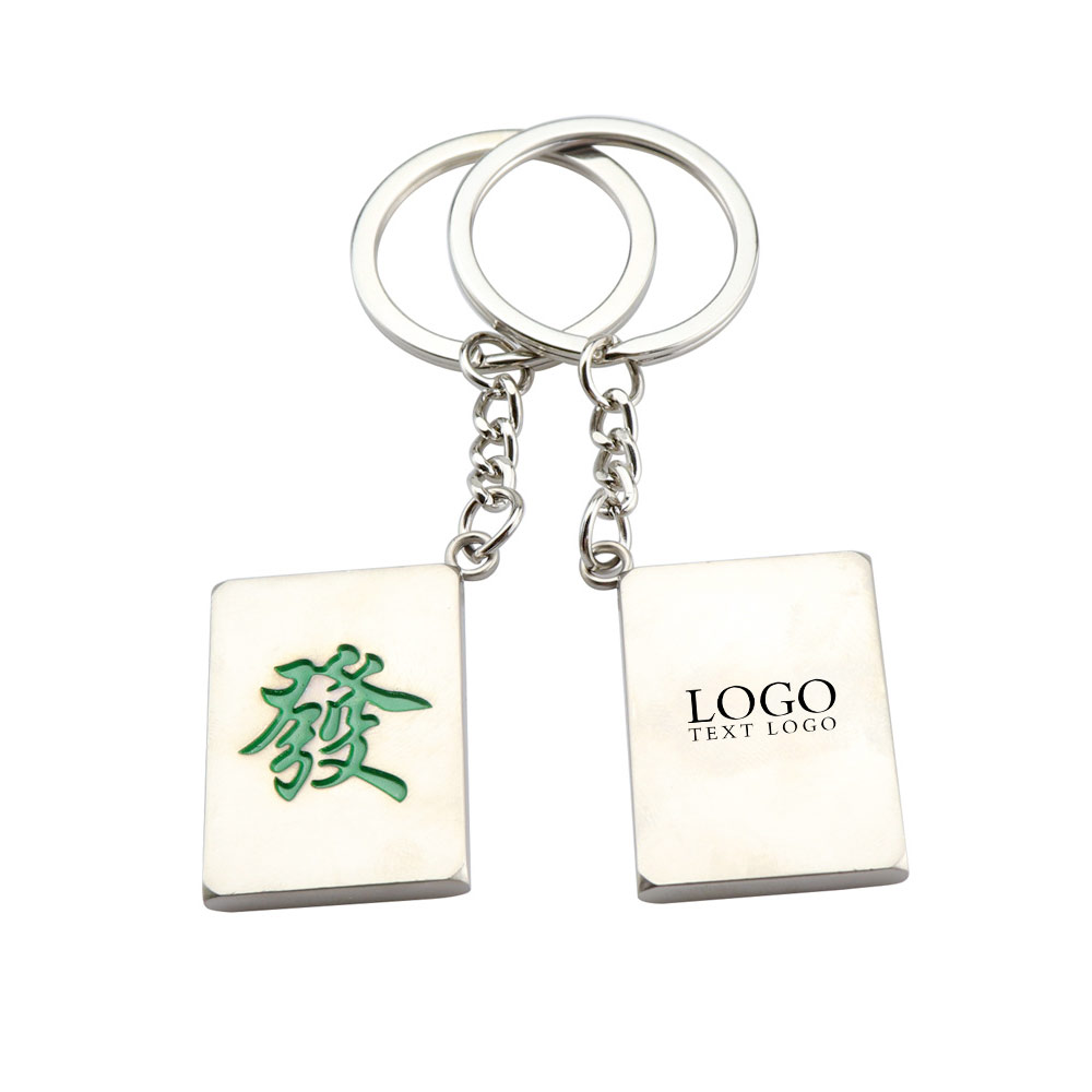 China Mahjong Keychains silver with logo China Mahjong Keychains silver with logo