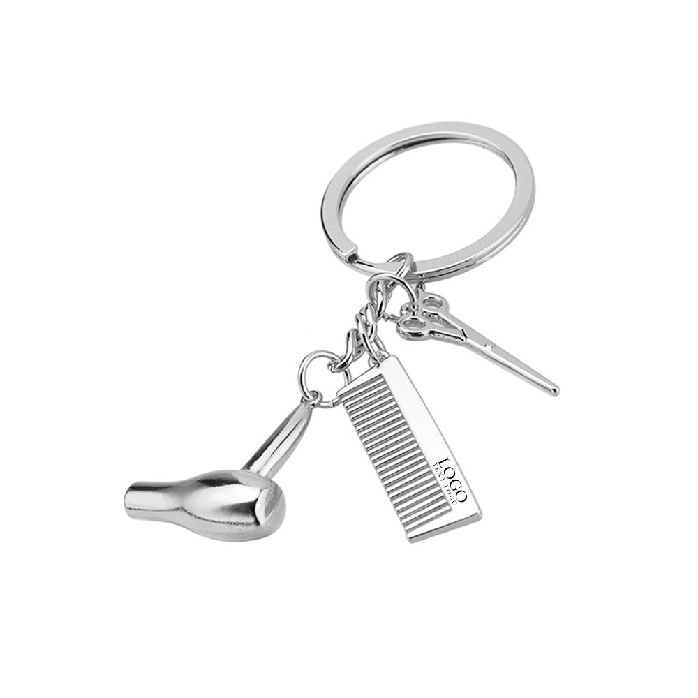 Creative Barber Keychain silver with logo