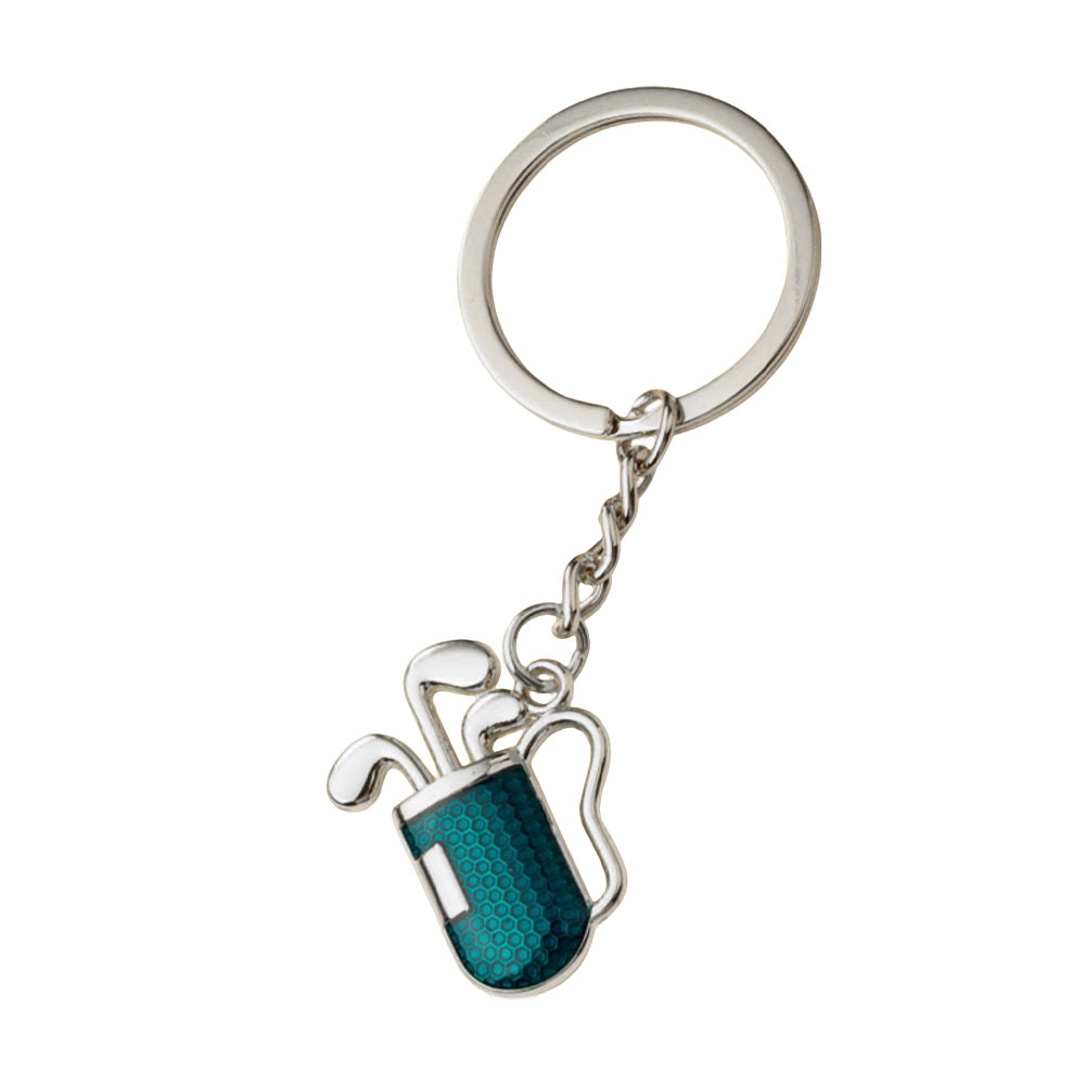 Golf Bag Keychains Silver Club Blue barrel