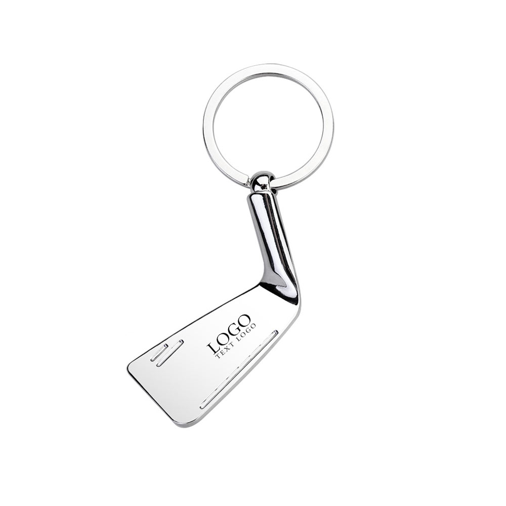 Golf Metal Club Keychain silver with logo