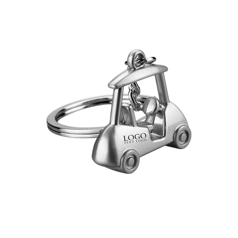 Golf sightseeing car keychain silver with logo