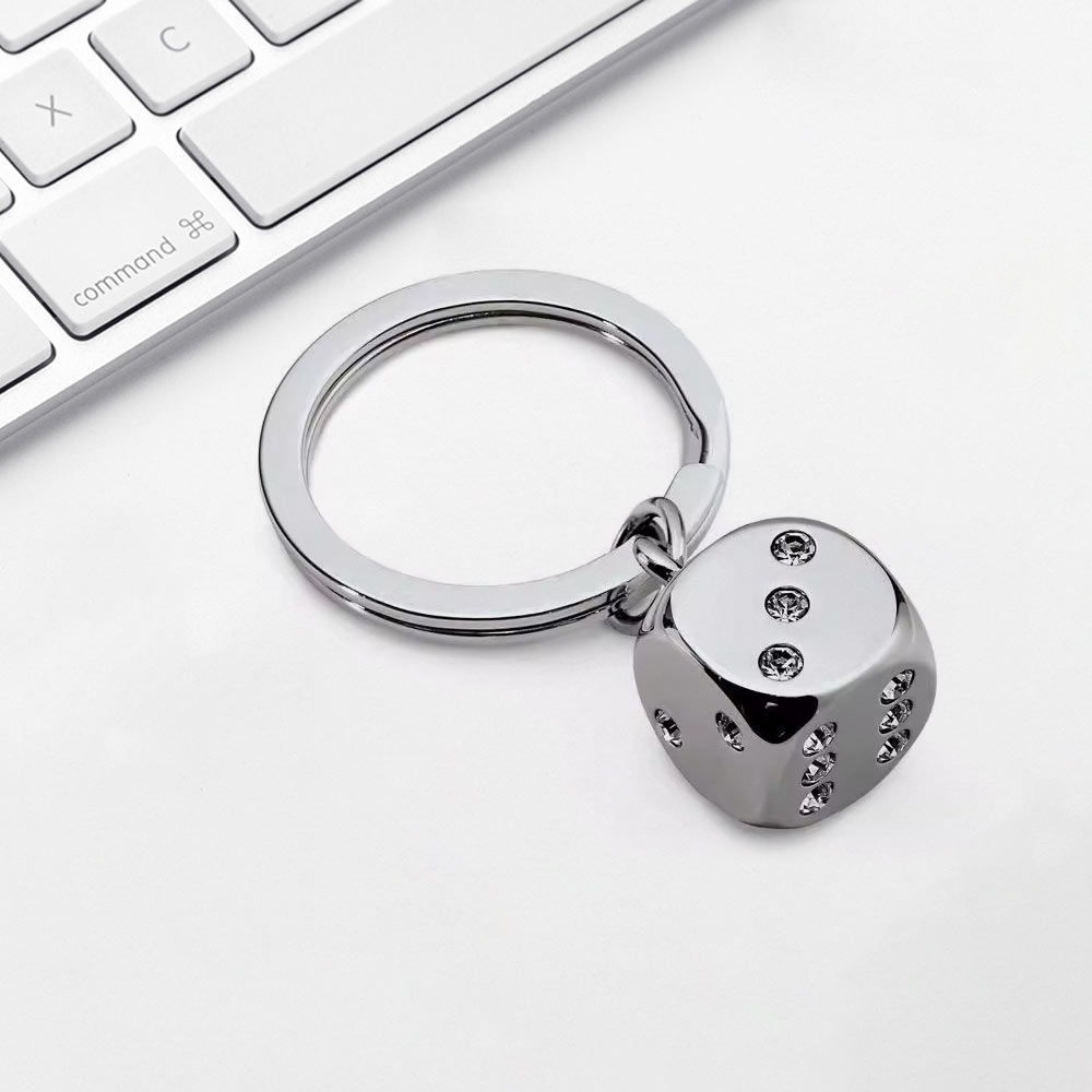 Metal dice keychain