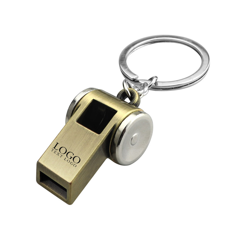 Zinc Alloy Outdoor Survival Whistle Custom Metal Keychain