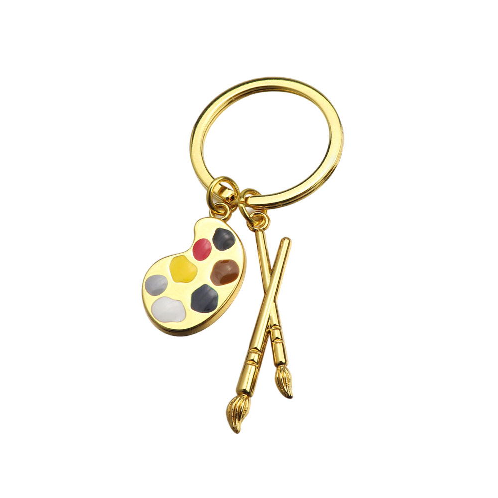Paint Palette Keychain gold