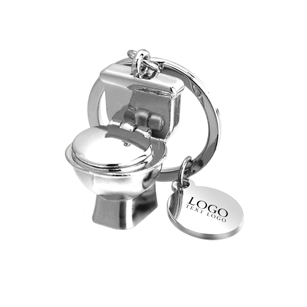 Simulation toilet keychain silver with logo