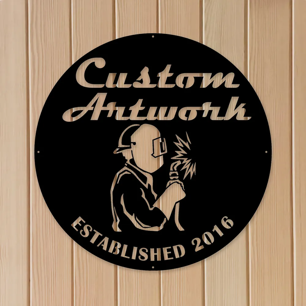 Metalen bedrijfslogo