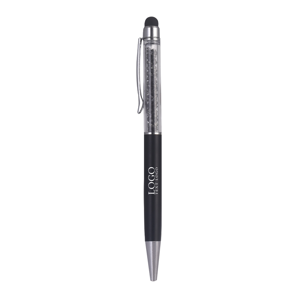 Promotional Crystal Stylus Plastic Pen Black