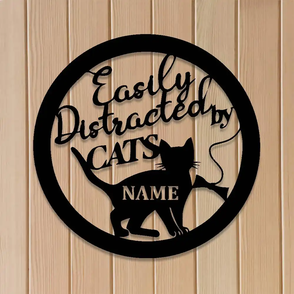 Cats Distracted Custom Metal Sign