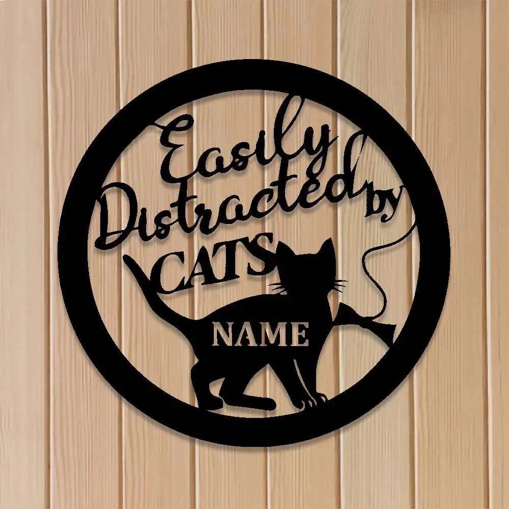 Cats Distracted Custom Metal Sign