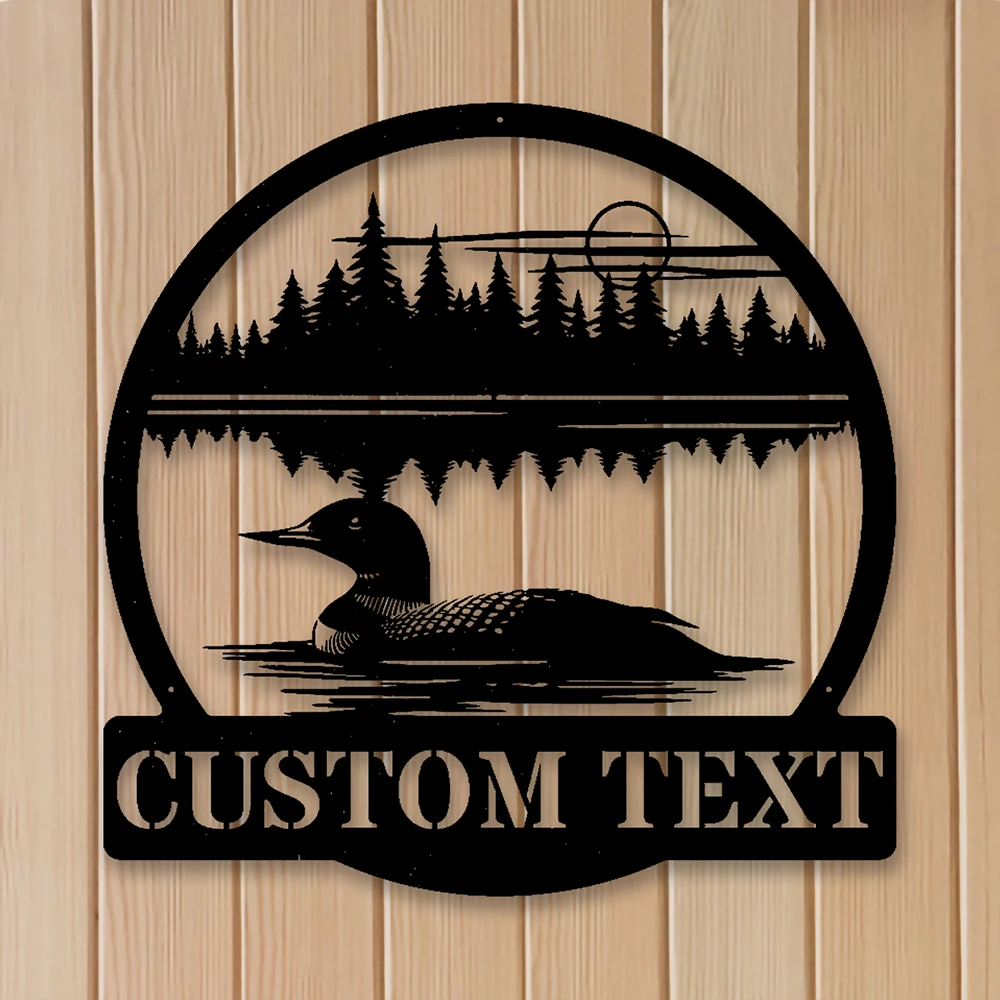 Custom Lake Loons Metal Sign Custom Lake Loons Metal Sign