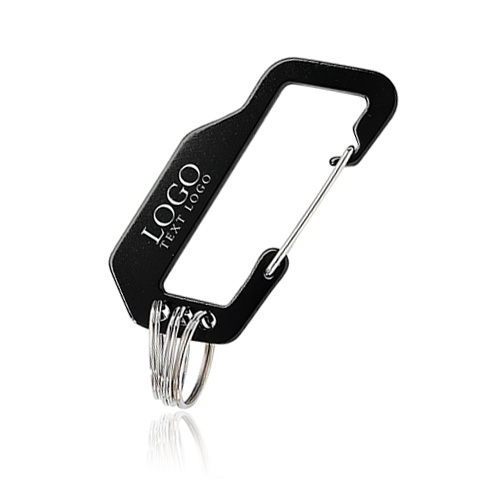 Promotional Aluminum Carabiner Keychain With Three Split Rings