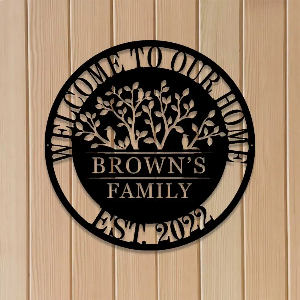 Tree of Life with Personalized Family Name Sign