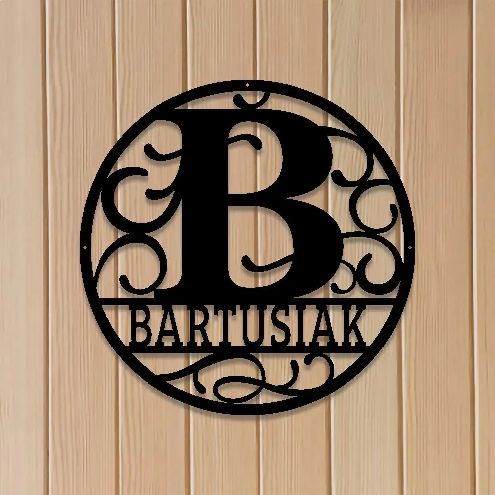 Uniek rond sierlijk gespleten letternaambord