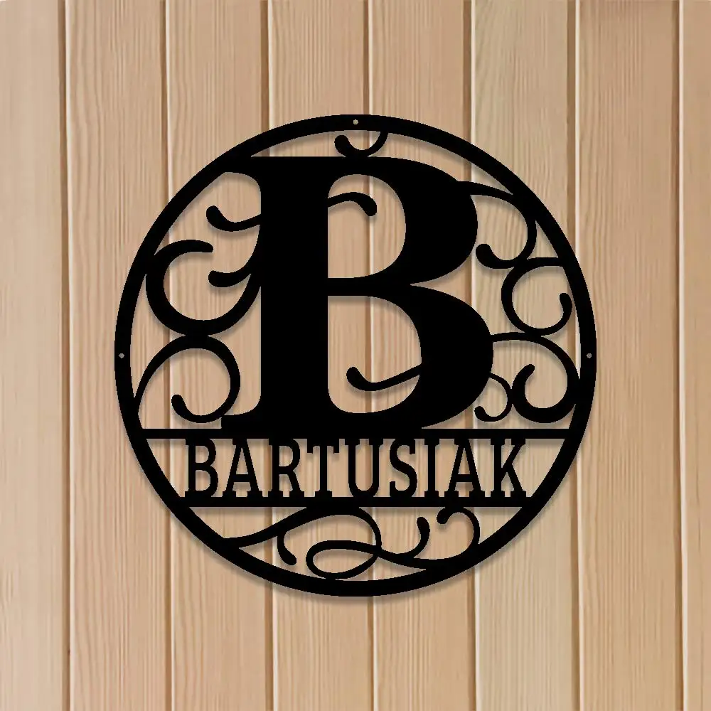 Unique Round Ornate Split Letter Name Sign Unique Round Ornate Split Letter Name Sign