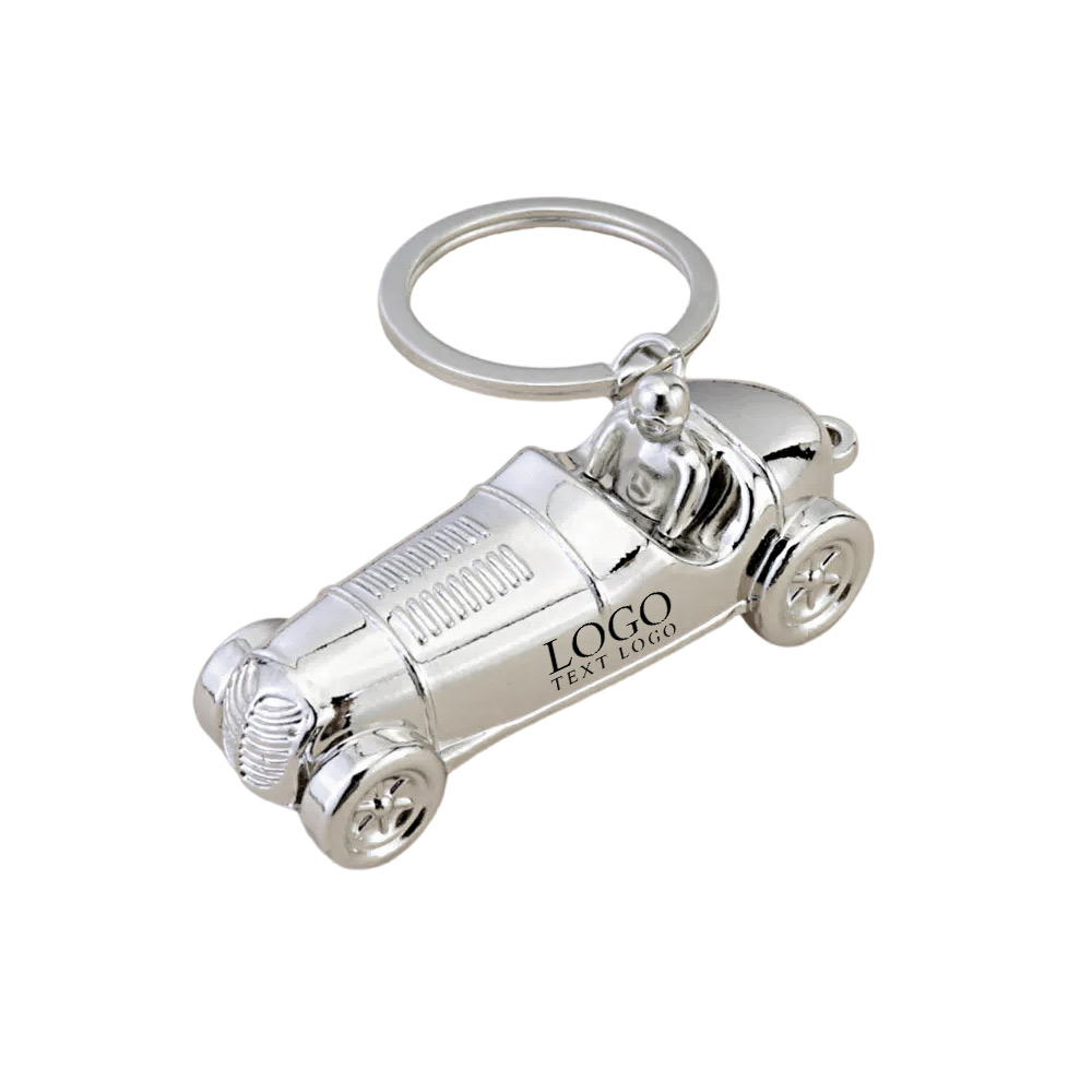 3D Car Mould Keychain silver with logo