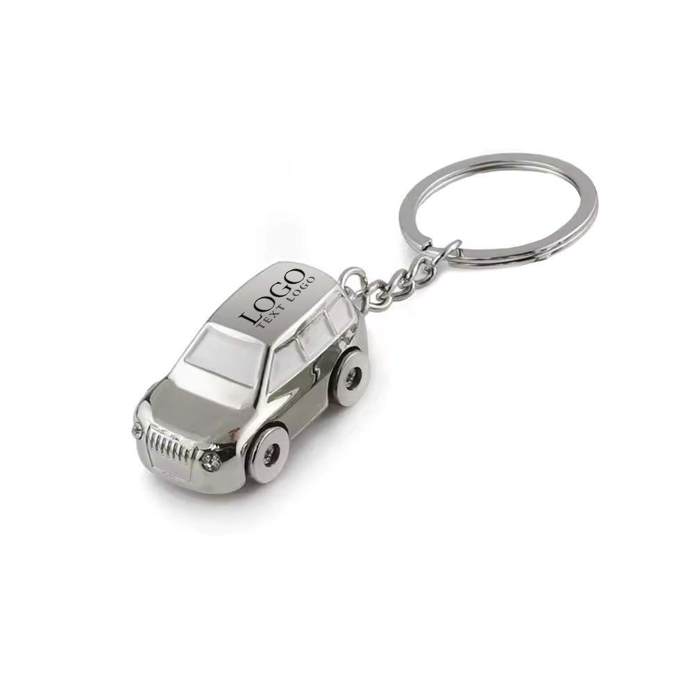 Off-road vehicle keychain silver with logo