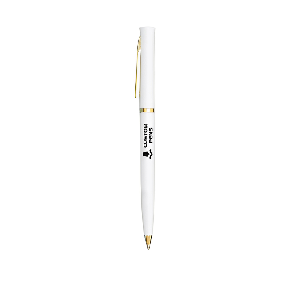 Angel Gold Twist Pen - White